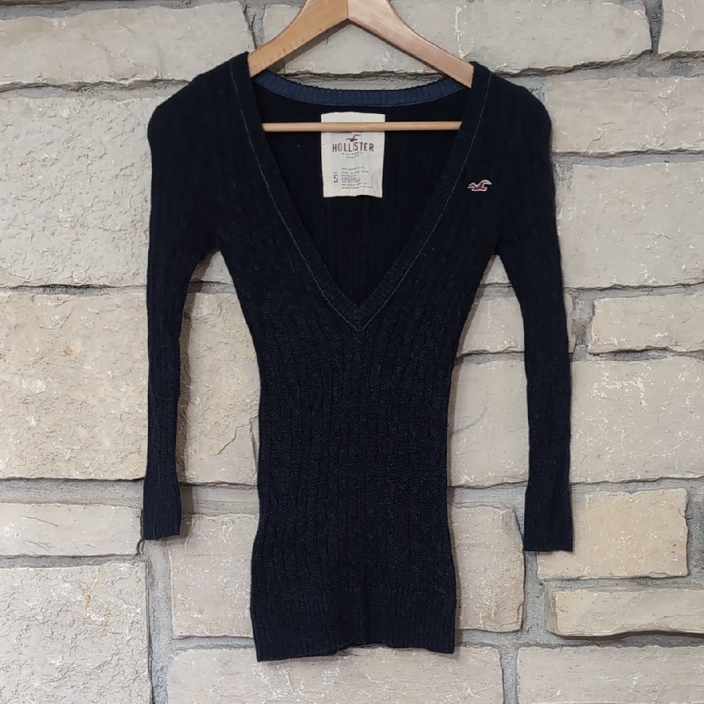 Hollister Navy V-neck Sweater
